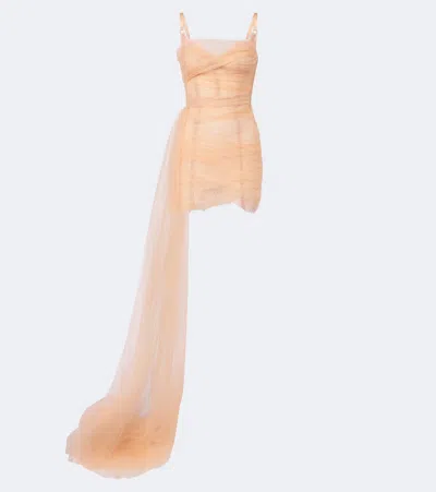Maria Lucia Hohan Elsinora Tulle Corset Minidress In Rosa