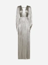 Maria Lucia Hohan Harlow Rhinestone-detail Pleated Maxi Dress In Grey