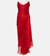 Maria Lucia Hohan Jolie Ruched Silk Bustier Gown In Salsa