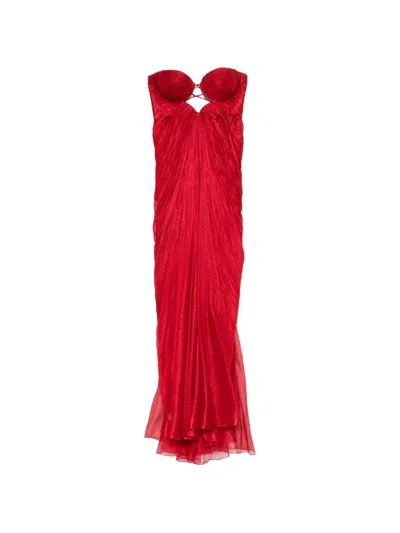 Maria Lucia Hohan Julieta Draped Dress In Red