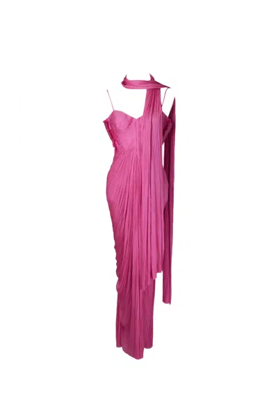 Maria Lucia Hohan Kallie Plisse Gown In Pink