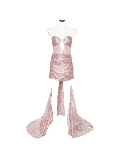 Maria Lucia Hohan Kelly Cut-out Ruched Mini Dress In Pink
