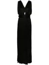Maria Lucia Hohan Kim Pleated Silk Maxi Dress In Black