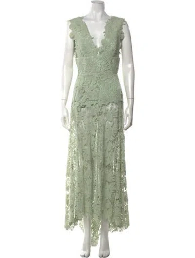 Pre-owned Maria Lucia Hohan Lace Pattern Long Dress In Green