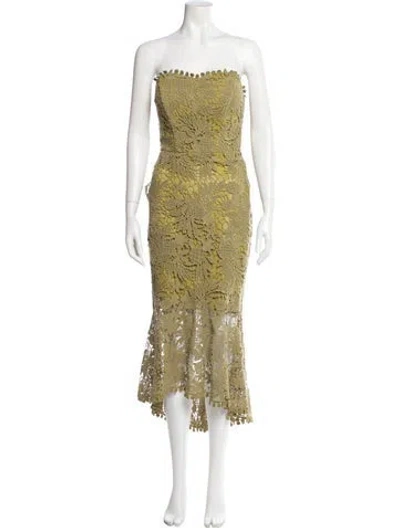 Pre-owned Maria Lucia Hohan Lace Pattern Midi Length Dress In Green