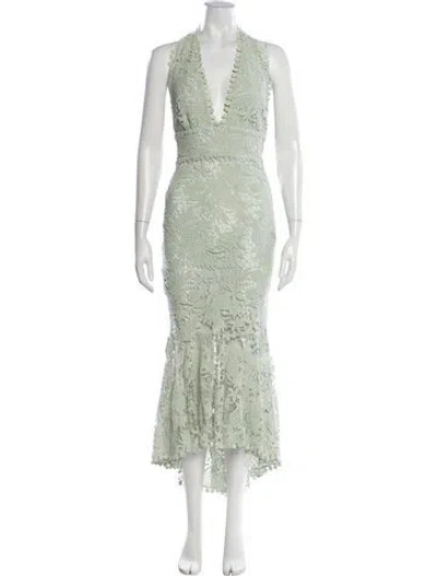 Pre-owned Maria Lucia Hohan Lace Pattern Midi Length Dress W/ Tags In Green