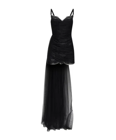 Maria Lucia Hohan Latifa Lace-trimmed Ruched Mini Dress In Black