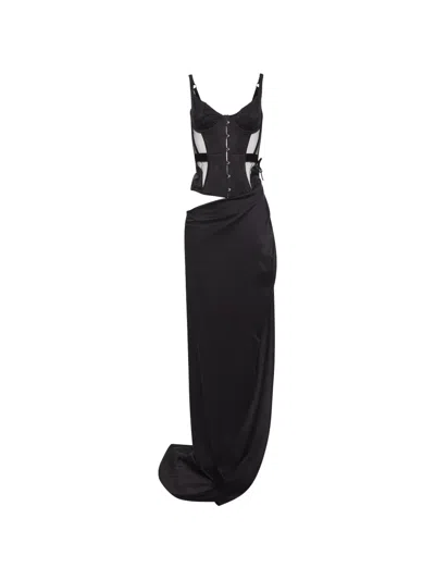 Maria Lucia Hohan Malena Corset-style Cut-out Maxi Dress In Black