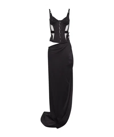Maria Lucia Hohan Malena Corset-style Cut-out Maxi Dress In Black