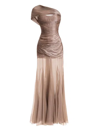 Maria Lucia Hohan Marimar One-shoulder Dress In Brown