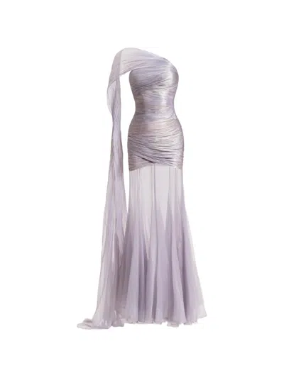 Maria Lucia Hohan Marimar One-shoulder Maxi Gown In Purple
