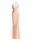 Maria Lucia Hohan Milagros Halterneck Draped Maxi Dress In Neutral
