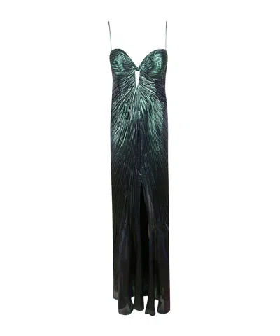 Maria Lucia Hohan Mirren Pleated Gown In Multi
