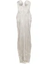 Maria Lucia Hohan Bustier Front-slit Gown In Silver