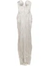 Maria Lucia Hohan Bustier Front-slit Gown In Silver
