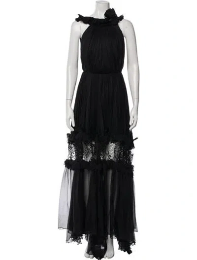 Pre-owned Maria Lucia Hohan Nylon Long Dress In Black