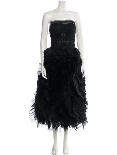 Pre-owned Maria Lucia Hohan Nylon Midi Length Dress In Black