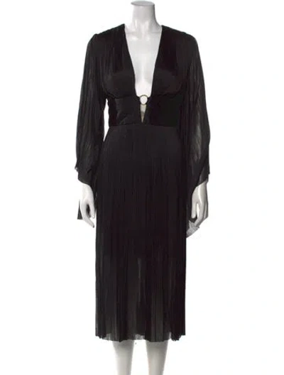Pre-owned Maria Lucia Hohan Nylon Midi Length Dress In Black