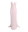 Maria Lucia Hohan Meilien Pleated Silk-blend Chiffon Gown In Pink