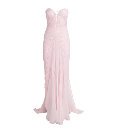 Maria Lucia Hohan Off-the-shoulder Meilien Gown In Pink