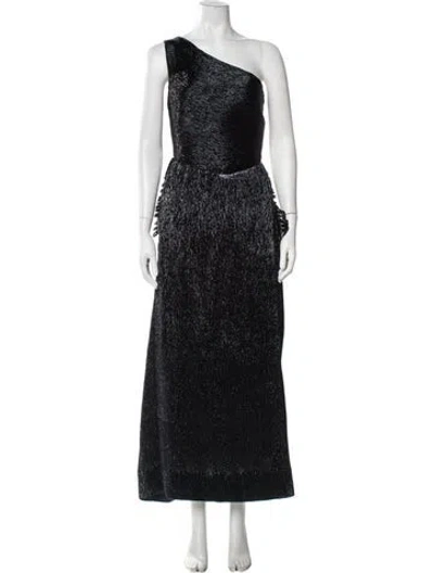 Pre-owned Maria Lucia Hohan One-shoulder Long Dress In Black