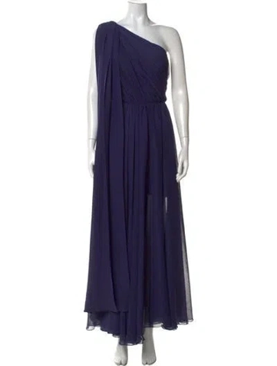 Pre-owned Maria Lucia Hohan One-shoulder Long Dress In Blue