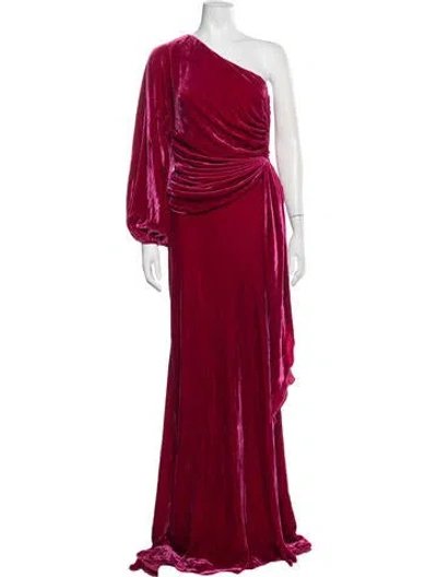 Pre-owned Maria Lucia Hohan One-shoulder Long Dress W/ Tags In Red