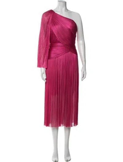Pre-owned Maria Lucia Hohan One-shoulder Midi Length Dress W/ Tags In Pink