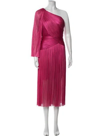 Pre-owned Maria Lucia Hohan One-shoulder Midi Length Dress W/ Tags In Red