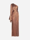 MARIA LUCIA HOHAN PALMER ONE-SHOULDER SILK DRESS