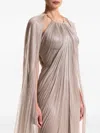 Maria Lucia Hohan Pleated Cape Dress In Neutral