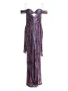 Maria Lucia Hohan Pleated Lace-up Gown In Multi
