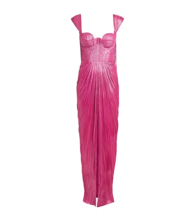 Maria Lucia Hohan Pleated Martha Maxi Dress In Purple