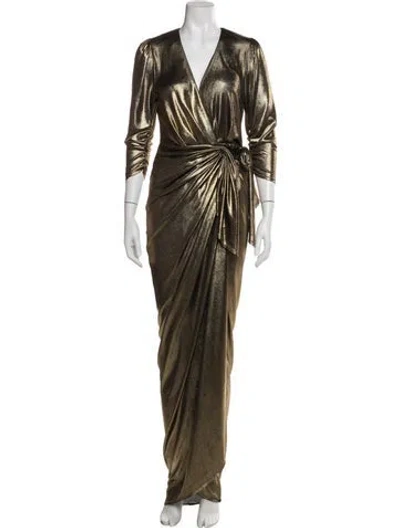 Pre-owned Maria Lucia Hohan Plunge Neckline Long Dress