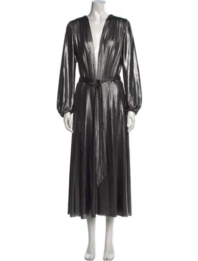 Pre-owned Maria Lucia Hohan Plunge Neckline Midi Length Dress
