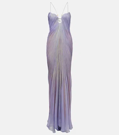 Maria Lucia Hohan Raisa Gathered Silk Gown In Blue