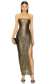 Maria Lucia Hohan Ruby Gown In Metallic Bronze