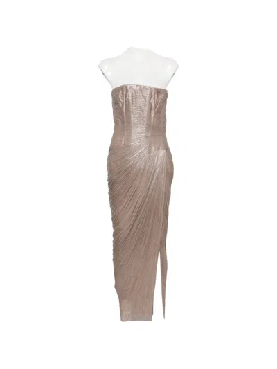 Maria Lucia Hohan Ruby Strapless Midi Dress In Neutral