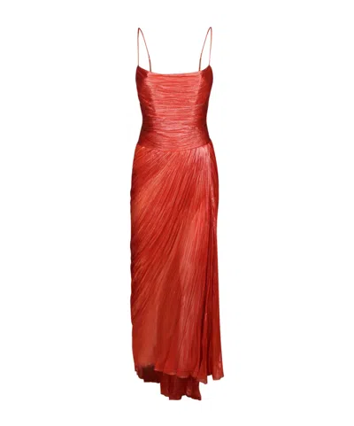 Maria Lucia Hohan Ruched Cutout Gown In Red