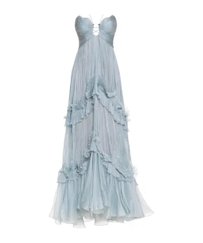 Maria Lucia Hohan Ruffled Dress In Blue