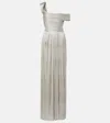 Maria Lucia Hohan Serene Asymmetric Silk Mousseline Gown In Silver