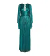 Maria Lucia Hohan Alana Pleated Silk Gown In Blue