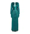 Maria Lucia Hohan Alana Pleated Silk Gown In Blue