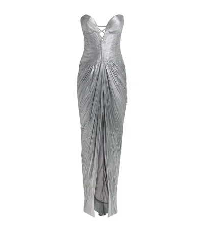 Maria Lucia Hohan Silk Alessandra Maxi Dress In Gray