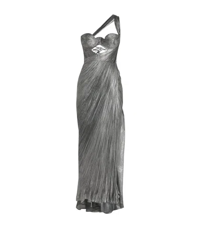 Maria Lucia Hohan Silk Brooke Gown In Metallic