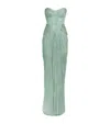 MARIA LUCIA HOHAN SILK CALY STRAPLESS SPLIT GOWN