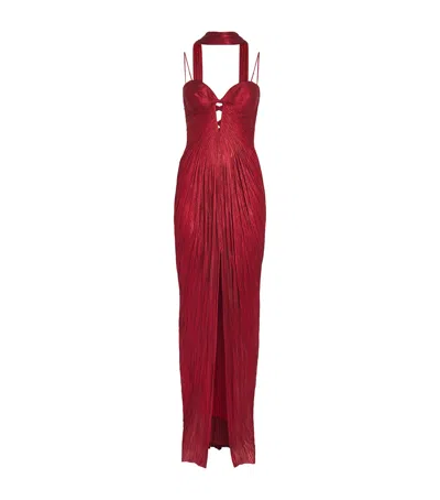 Maria Lucia Hohan Silk Cut-out Tonia Gown In Red