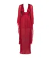 Maria Lucia Hohan Silk Flared-sleeve Catia Maxi Dress In Red