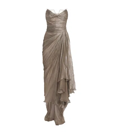 Maria Lucia Hohan Silk Jolie Gown In Brown