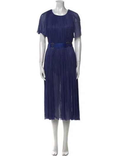Pre-owned Maria Lucia Hohan Silk Long Dress In Blue